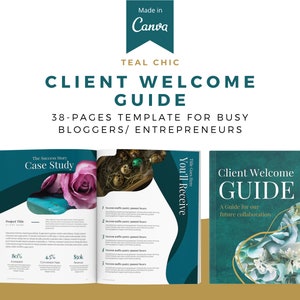 Teal Chic, Editable New Client Welcome Packet | Welcome Packet | Client Guide | Service Business | Welcome Pack | Welcome Guide