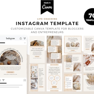 Coaching Instagram Templates for Canva, Canva Template, Life Coach Instagram Template, Coach Instagram Post, Life Coaching