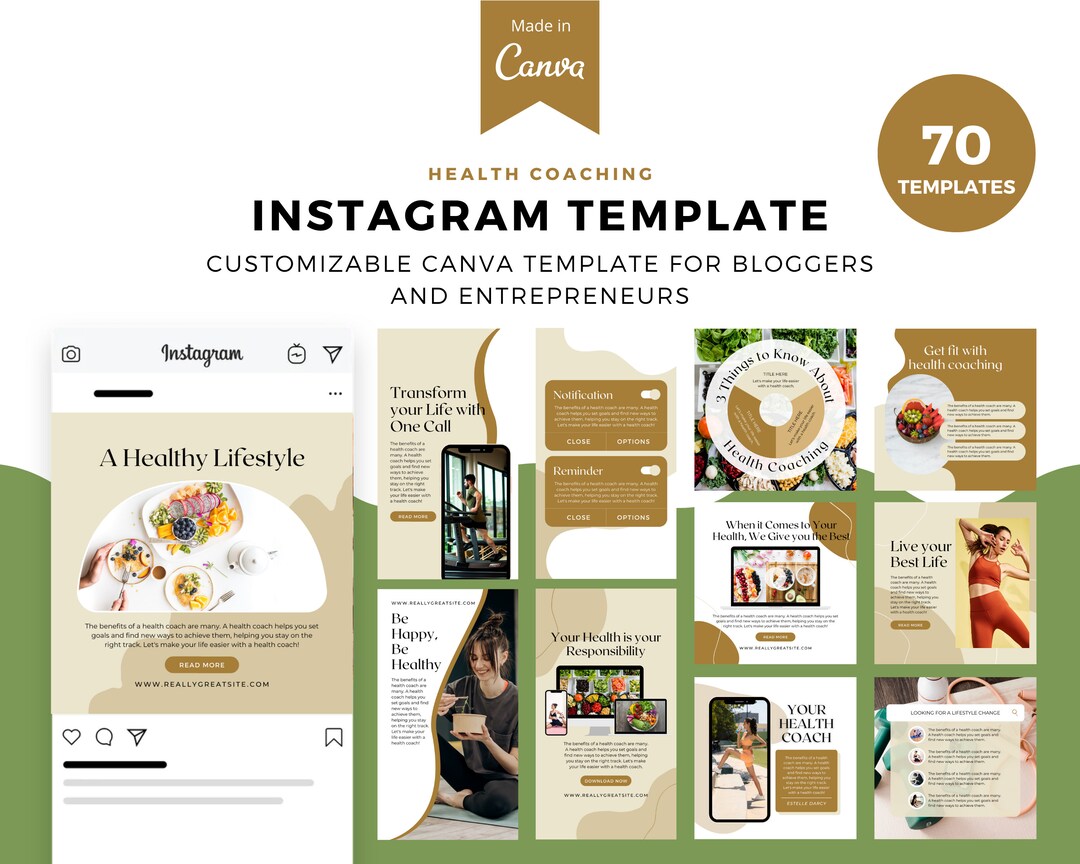 Social Media Templates for Business Coaches, Customizable Health ...