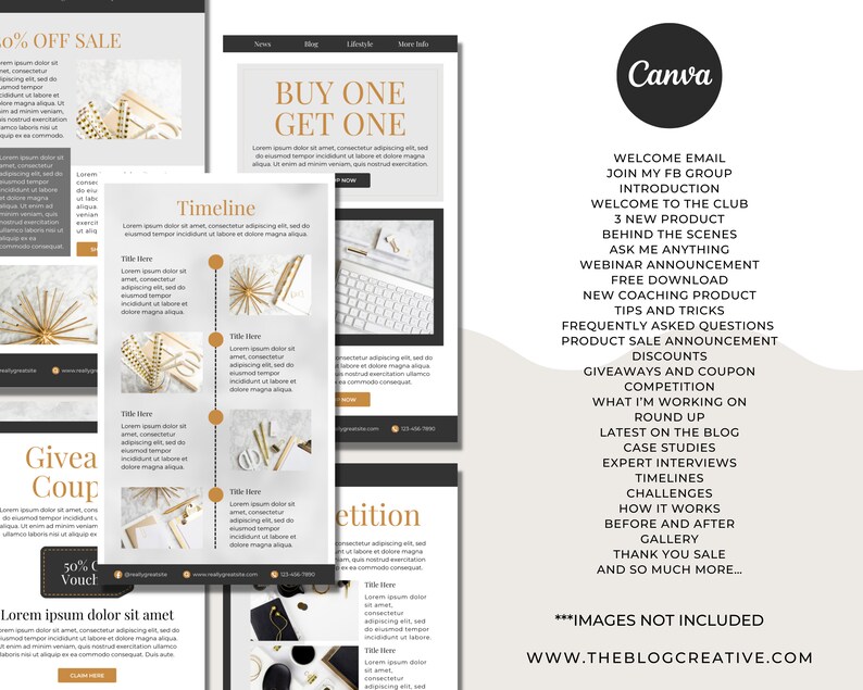 Minimalist Email Newsletter Canva Template, Coaching Business - Etsy