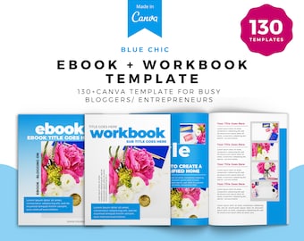 Blue Chic Workbook Canva Template, Workbook template, DIY Canva Template, Checklist, Course Workbook, Ebook, Ebook Canva Template