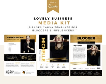 Lovely Business Media Kit Canva Template, Media Kit für Blogger, Blog Media Kit, Influencer, Canva Template