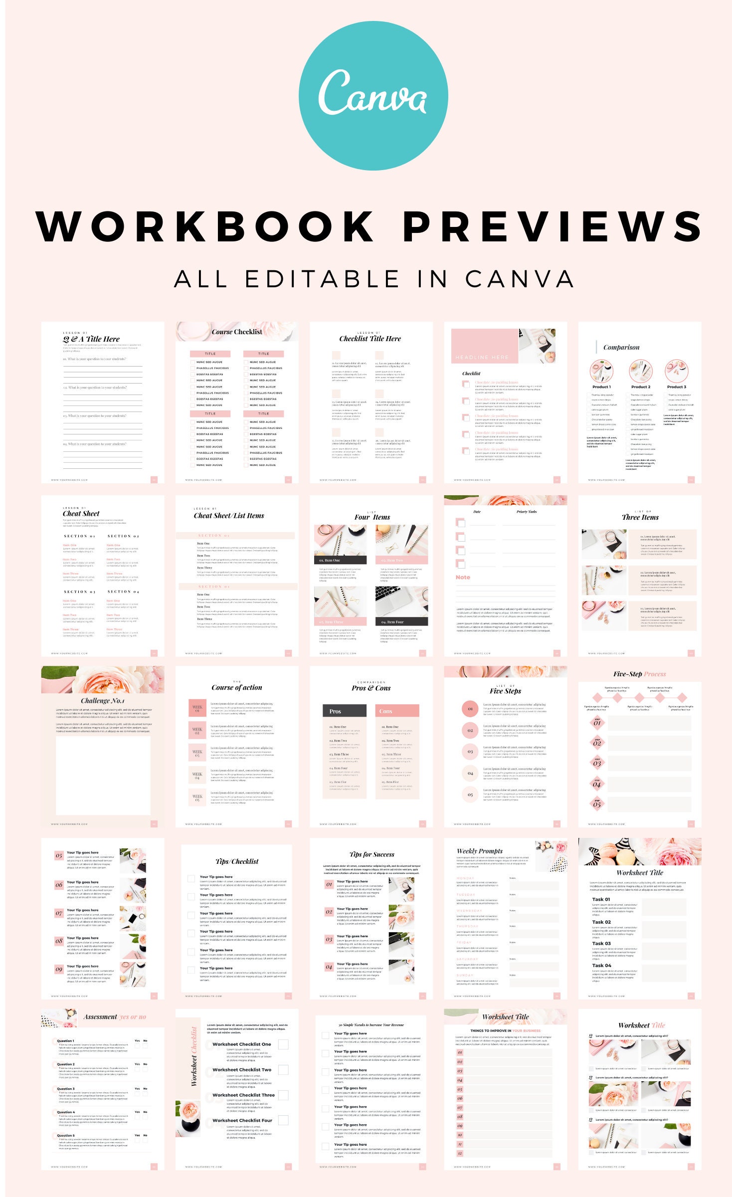 Boss Lady Mega Workbook Canva Template, 95+ Layouts (digital Download ...