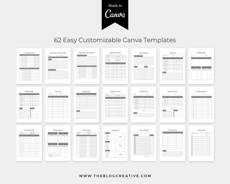 Finance Planner Canva Template Budget Planner Canva Template Etsy