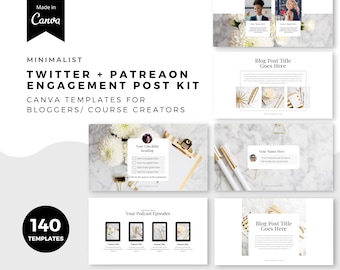 Twitter, Patreon Post Templates, Twitter Post template, Patreon Templates for Canva, Canva Templates, Minimalist