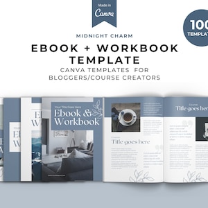 Midnight Charm, Workbook Canva Template, Workbook template, DIY Canva Template, Checklist, Course Workbook, Ebook, Ebook Canva Template