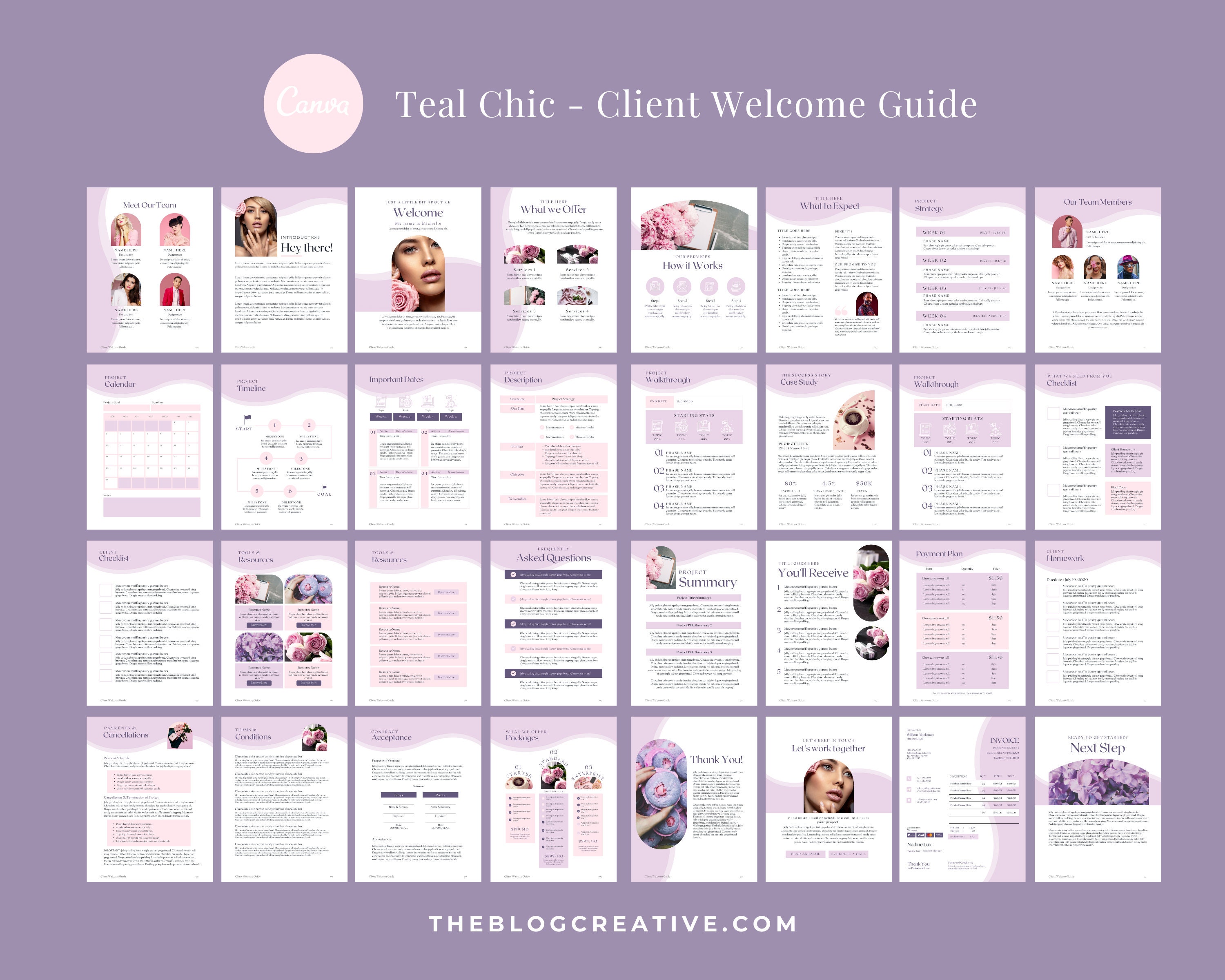 Pinkpreneur, Editable New Client Welcome Packet | Welcome Packet ...