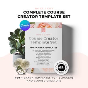 Boss Lady Complete Template Set, Ebook Template Kit, Course Webinar Template, ECourse Bundle, Course Templates, Canva Template, Slide Deck