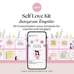 Self Love Bundle Kit Instagram Template, Canva Template, Life Coach Instagram Template, Coach Instagram Post, Life Coaching