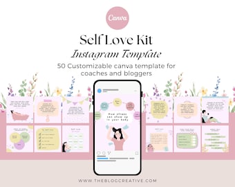 Holistic Wellness Instagram Template For Self Care, Editable Canva Kit For Personal Growth, Social Media Engagement