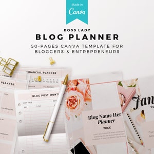 Boss Lady Canva planner template, Canva Template, DIY planner template, Canva, monthly calendar, printable planner, monthly planner