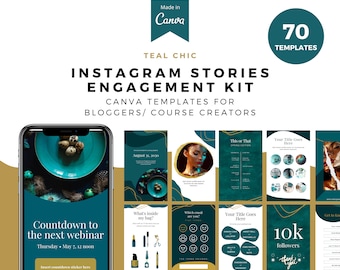 Instagram Story template, Teal Chic, instagram post, instagram posts, post template, Canva template, instagram feed, instagram branding