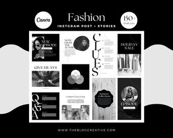 Modelli di moda per Instagram, fidanzamento in bianco e nero (modelli Canva) Moda, post di Instagram, bianco e nero