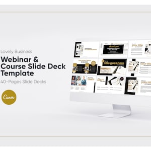 Lovely Business 40 PAGE Kursersteller, Webinar Slide Deck, Slide Deck Vorlage, Slide Deck, Webinar Template, CANVA, Canva Vorlagen, Gold