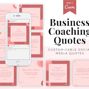 50 Coaching Quotes Templates for Canva, Canva Template, Coach Quotes Template, Coaching Business, Coach Instagram Post, Coaching