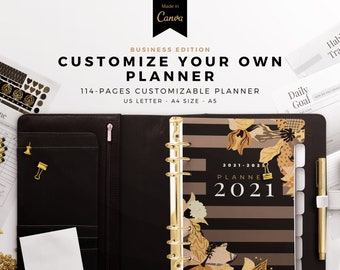 Pas uw eigen planner-sjabloon, Canva-sjabloon, DIY-planner-sjabloon, Canva, maandkalender, afdrukbare planner, maandplanner aan