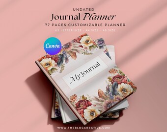 Boho Business Planner Template, DIY Canva Journal (Digital)