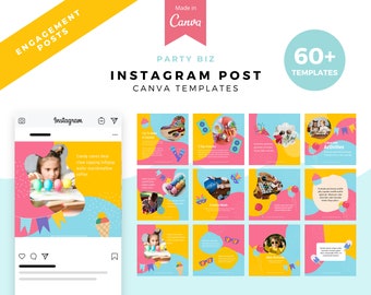 Instagram-berichtsjablonen voor feest, bewerkbaar op canvas (60+)