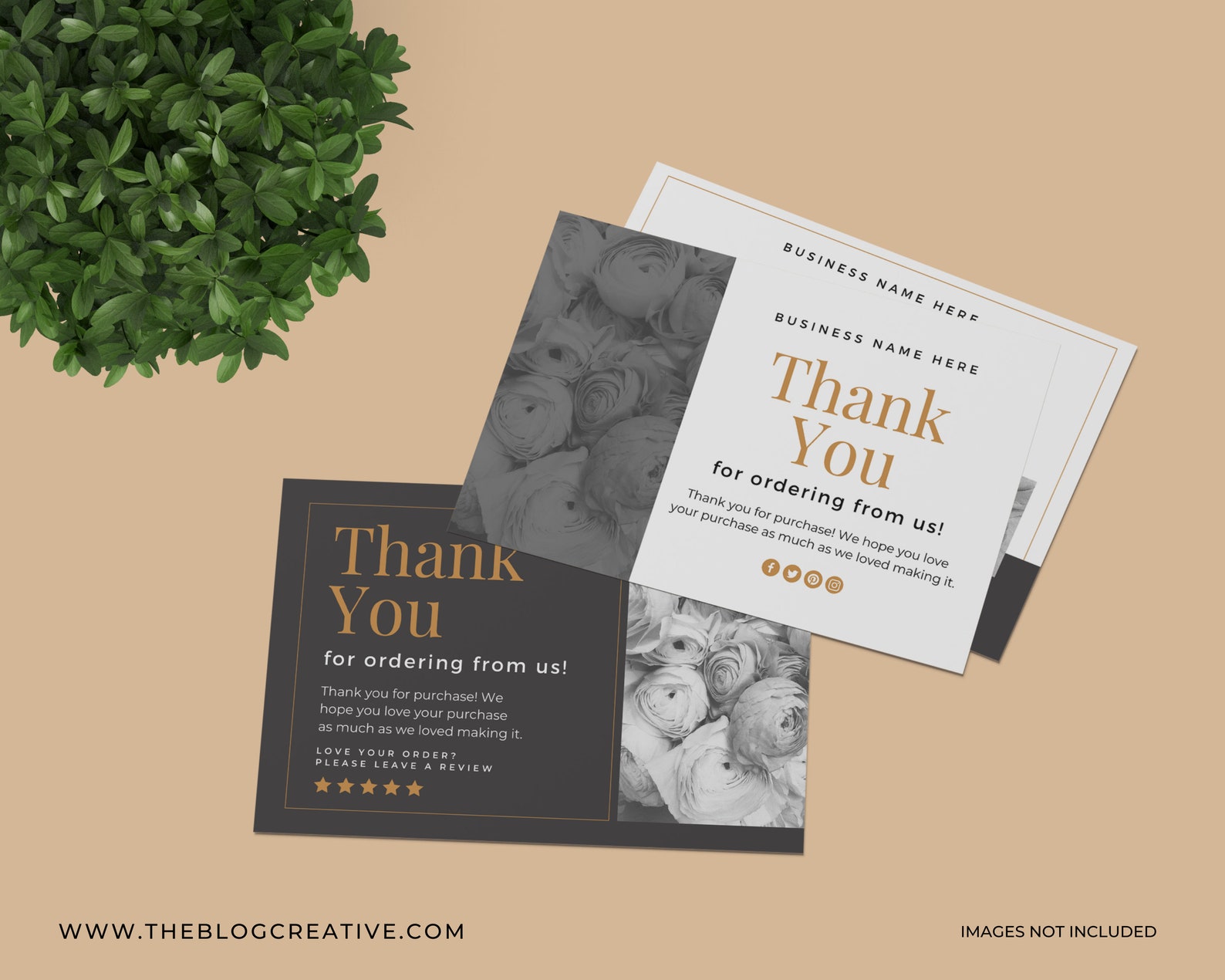 Recognition Card Design Example Minimalist Thank You Card for Business - Canva Template, Editable ...