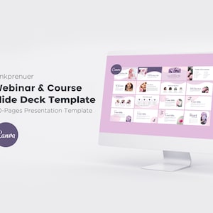 Pinkpreneur, 50 PAGE Slide Deck, Webinar Slide Deck, Slide deck template, Slide deck, Powerpoint, Webinar Template, CANVA, Canva templates
