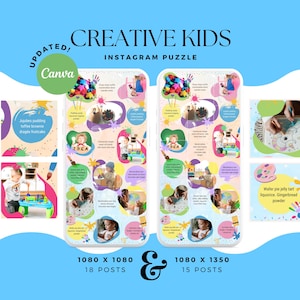 Creative kids, Canva Instagram Puzzle Feed Template | Instagram 18 Posts | Instagram Templates | Canva Instagram Post Templates, Gold