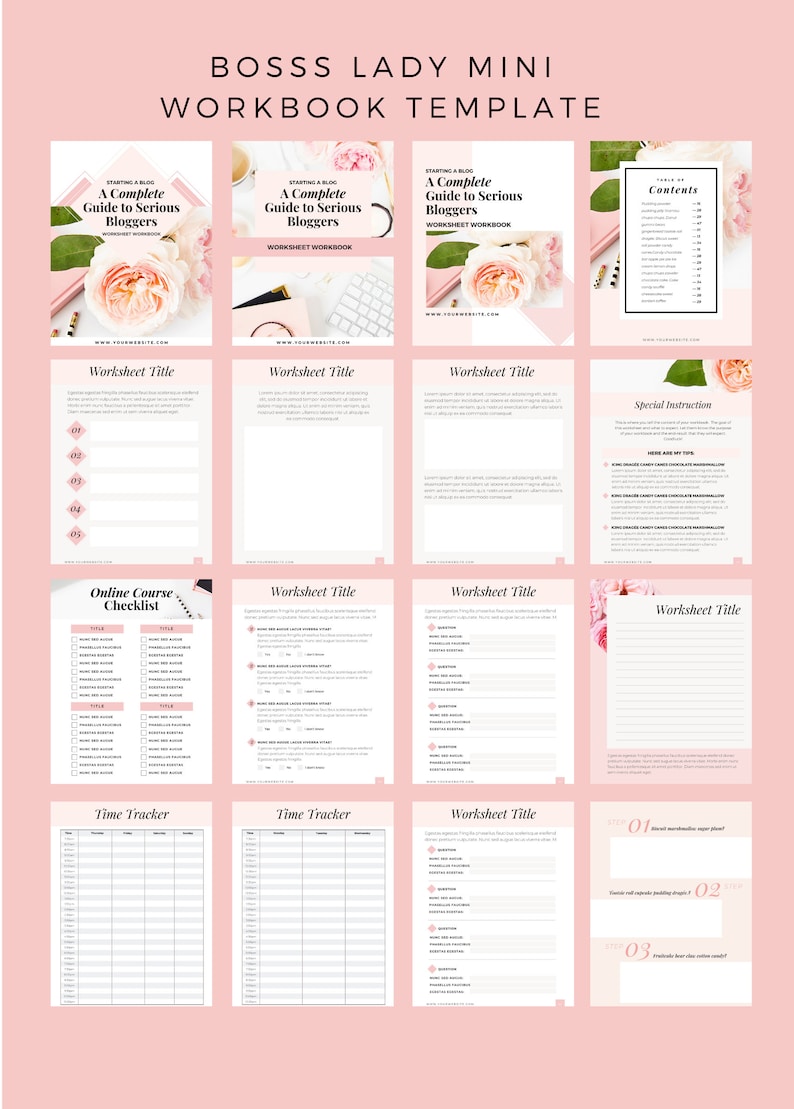 Boss Lady Mini Workbook Canva Template. DIY Course Workbook, Lead ...