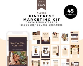 Allure Pinterest Marketing Kit, Pinterest Canva Templates, Canva Templates, Pin Template, Social Media, Pinterest for Business