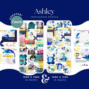 Coaching Instagram Vorlagen, Canva Instagram Puzzle Vorlage, Bunter Social Media Post, Kreatives Puzzle Feed, Instagram Grid Design-Ideen