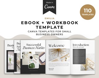 Emilia Canva Ebook Workbook Template, 110 Pages for Business Coaches