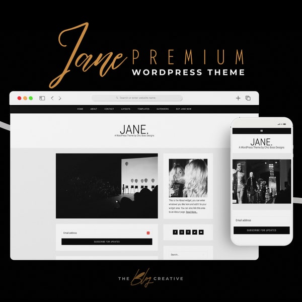 Jane (Premium) - Feminine WordPress Theme - Genesis Child Theme - SEO - Responsive - Ecommerce - Portfolio - Blog - Slider