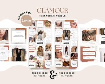 Instagram-sjablonen Product Business | Puzzelfeedsjabloon | Branding sociale media | Boho, aards, glamour-esthetiek | Natuurlijk bruin