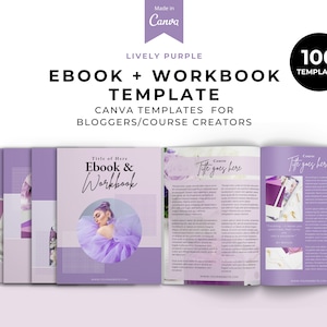 Levendig paars, werkmap Canva sjabloon, werkmap sjabloon, DIY Canva sjabloon, checklist, cursuswerkboek, ebook, ebook Canva sjabloon
