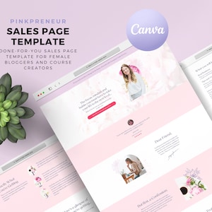 Roze, Canva verkooppaginasjabloon, verkooppagina voor coachingcursussen, sjabloon voor verkoopbestemmingspagina, sjabloon voor coachingprogramma, coachingsjabloon