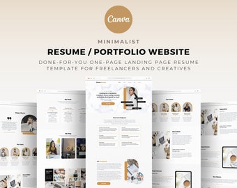 Minimalist Resume Portfolio Website Template, Personal Branding Landing Page for Creatives and Freelancers