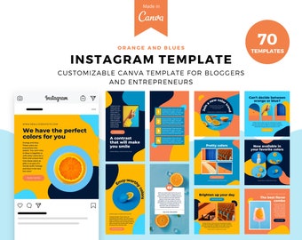 Canva Product Social Media Templates, 70 Editable Instagram Posts & Stories for Bloggers and Coaches