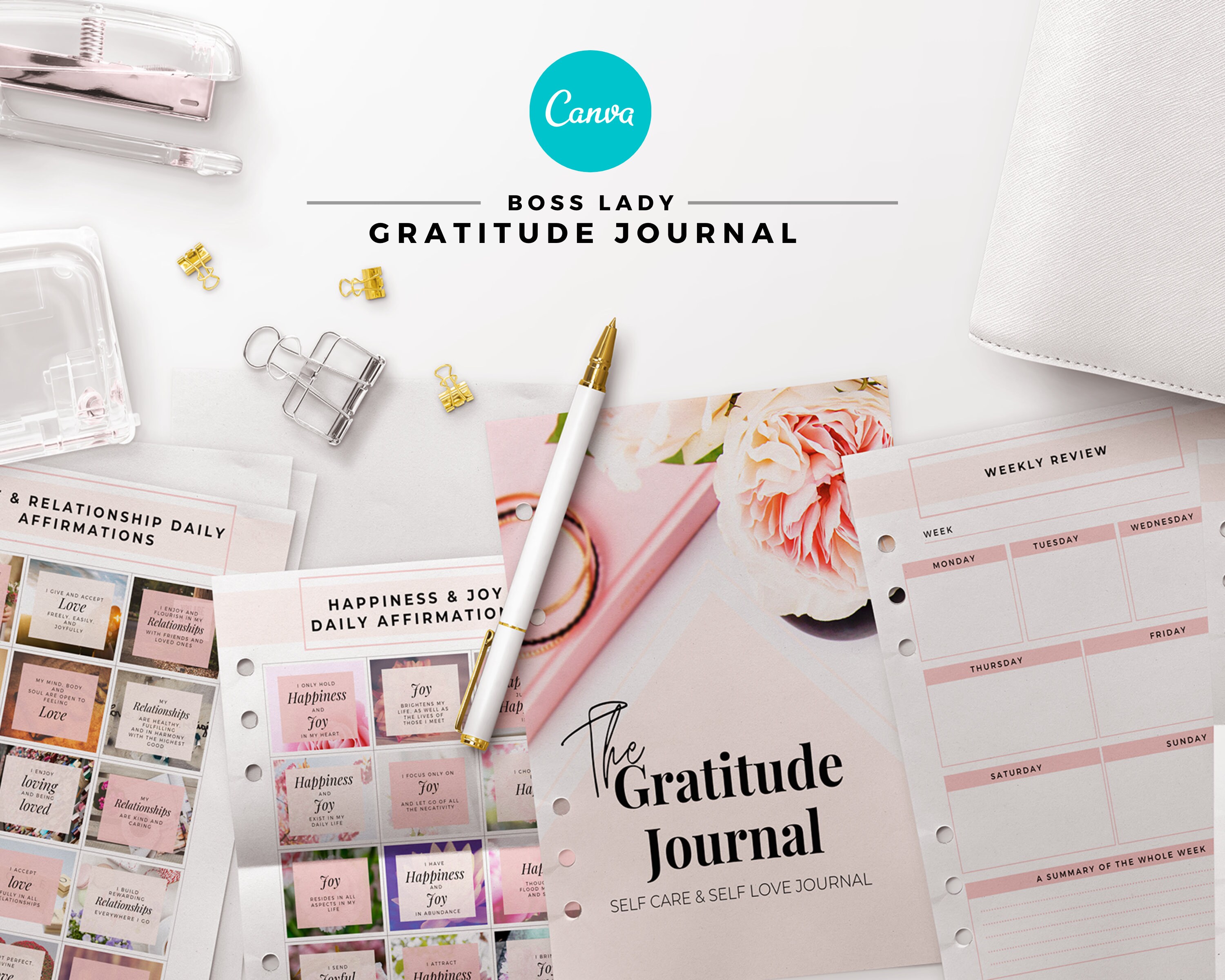 Gratitude Journal Planner Happy Journal Positive Etsy