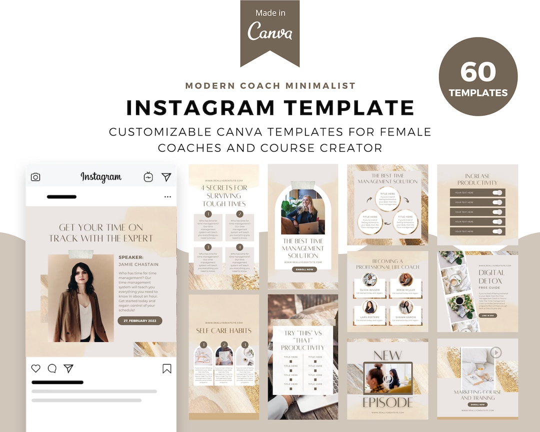 60 Modern Coach Instagram Templates for Canva - Etsy