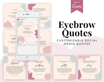 Social Media Templates Canva Beauty - Customizable Eyebrow Quote Posts For Instagram Engagement