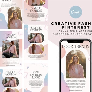 Pinterest Templates for Canva - Pinterest Pins, Canva Templates, Pinterest Pin Templates, Pinterest Graphics, Pinterest Design, Fashion