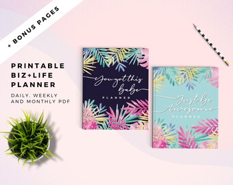 Printable Biz + Life Planner Printable Daily Planner Template, Undated Daily Planner Insert, Daily To Do List Planner