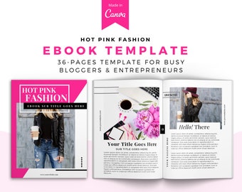 Canva Ebook Template for Course, Hot Pink Online Course Workbook, Lead Magnet, Modern Business Ebook Template, Digital Course, Opt-in