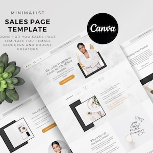 Minimalist Canva Sales Page Template, Coaching Course Sales Page, Sales Landing Page Template, Coaching Program Template, Coaching Template