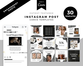 Instagram Post Templates For Business Coaches, Cutout Textured Canva Templates For Engagement, Social Media Branding