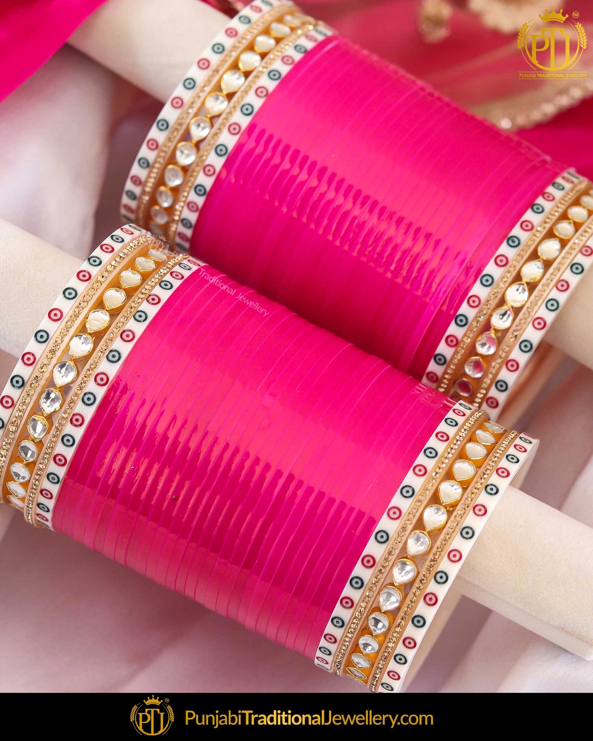 Dark Pink Wedding Chura 2024 www.alhudapk