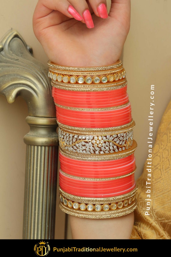 Pink Kundan/American Diamond Bridal 