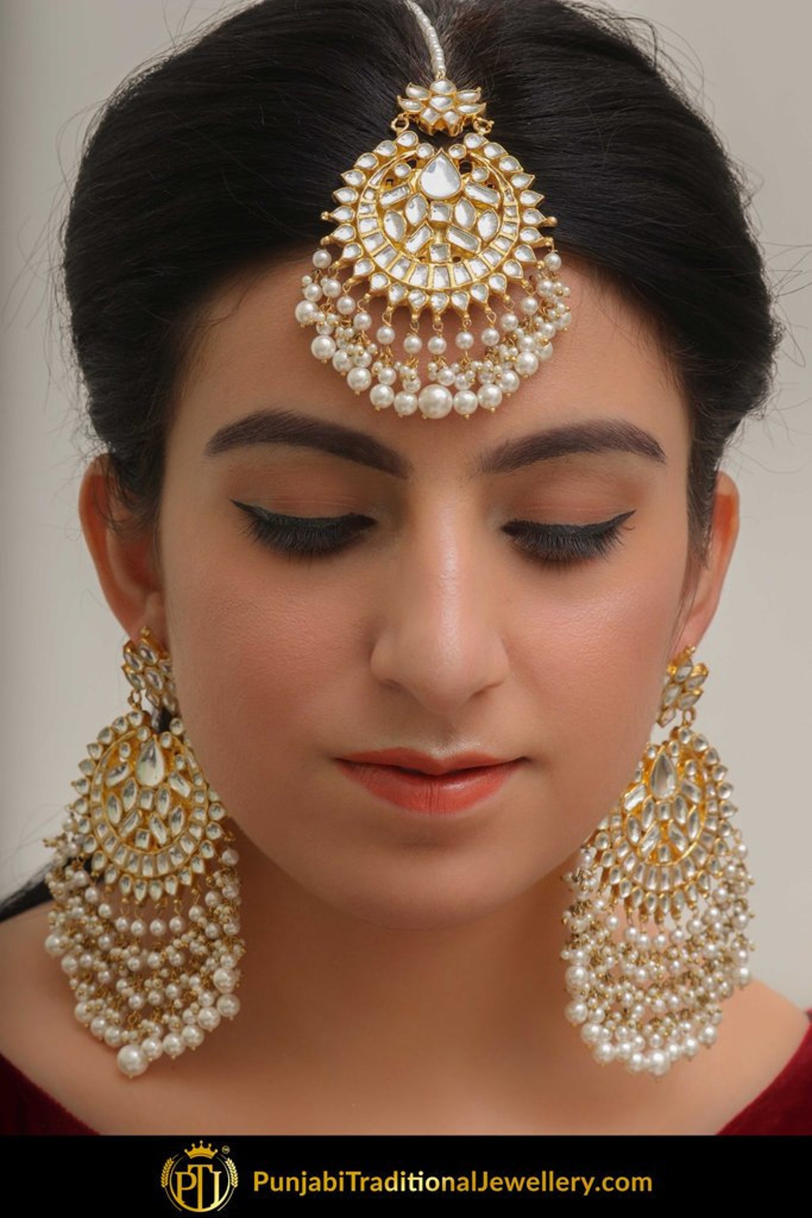 Abir Kundan Earring Tikka by Punjabi Traditional Jewellery Etsy