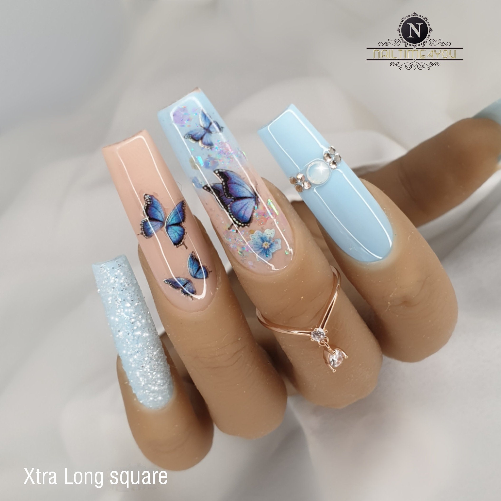 BUTTERFLY GARDEN Press on Nails Fake Nails Acrylic Nails - Etsy BUTTERFLY GARDEN Press on Nails Fake Nails Acrylic Nails - Etsy