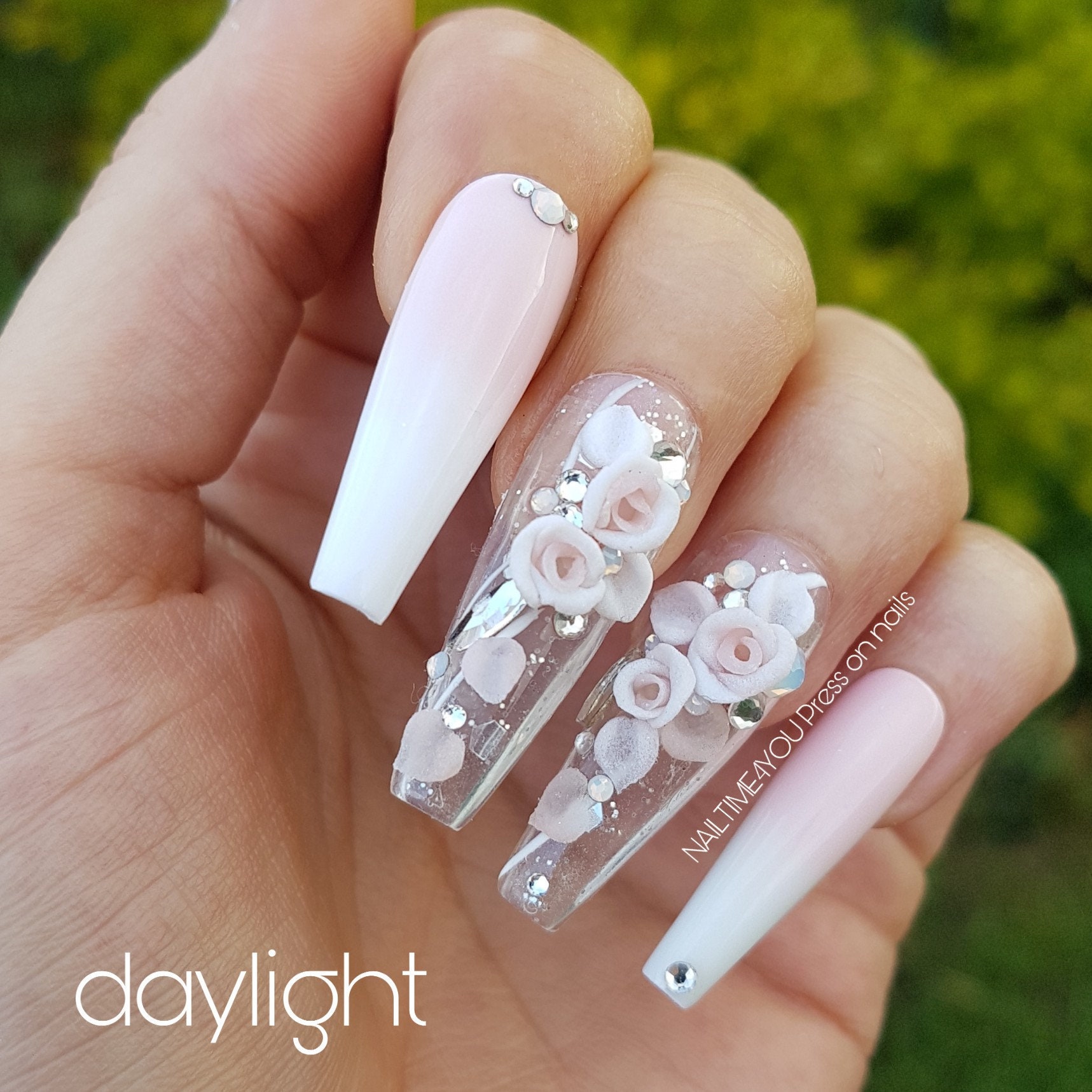 Coffin White Nails With Designprivacy - rlxhubr
