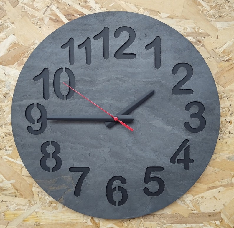 Wall Clock,Wall Decor,Clocks,Home Decor,Unique Wall Clock,Customized Clock,Gift Clock. 16 inch wall clock. black