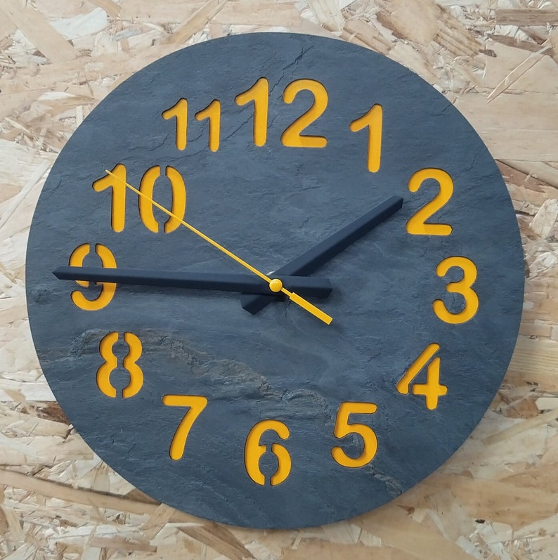 12 inch wall clock.Wall Clock,Wall Decor,Clocks,Home Decor,Unique Wall Clock,Customized Clock,Gift Clock. Housewarming gift.gift for lover. yellow
